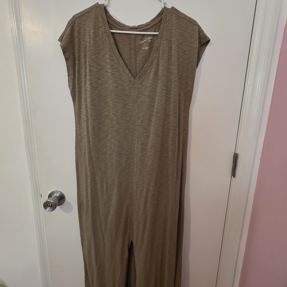 Tan V-Neck DRESS